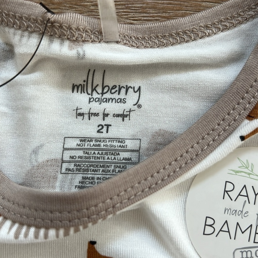 Milkberry Toddler Boy Girl Bamboo Pajamas 3T Frenchie Dog - Picture 4 of 6